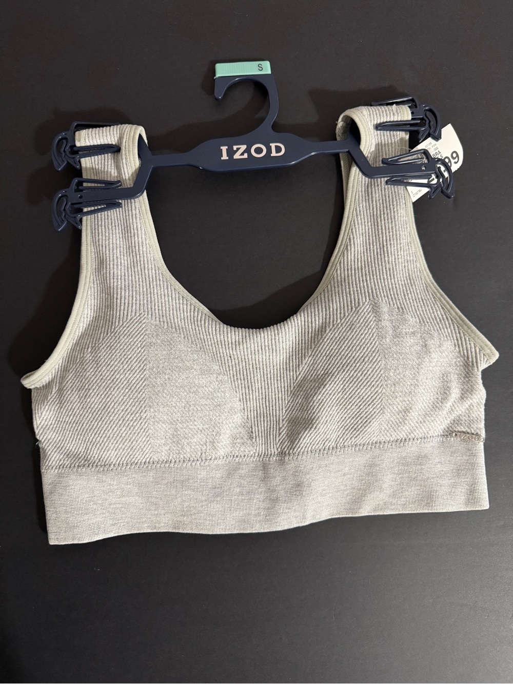 IZOD Ribbed Seamless Bralette in Light Gray